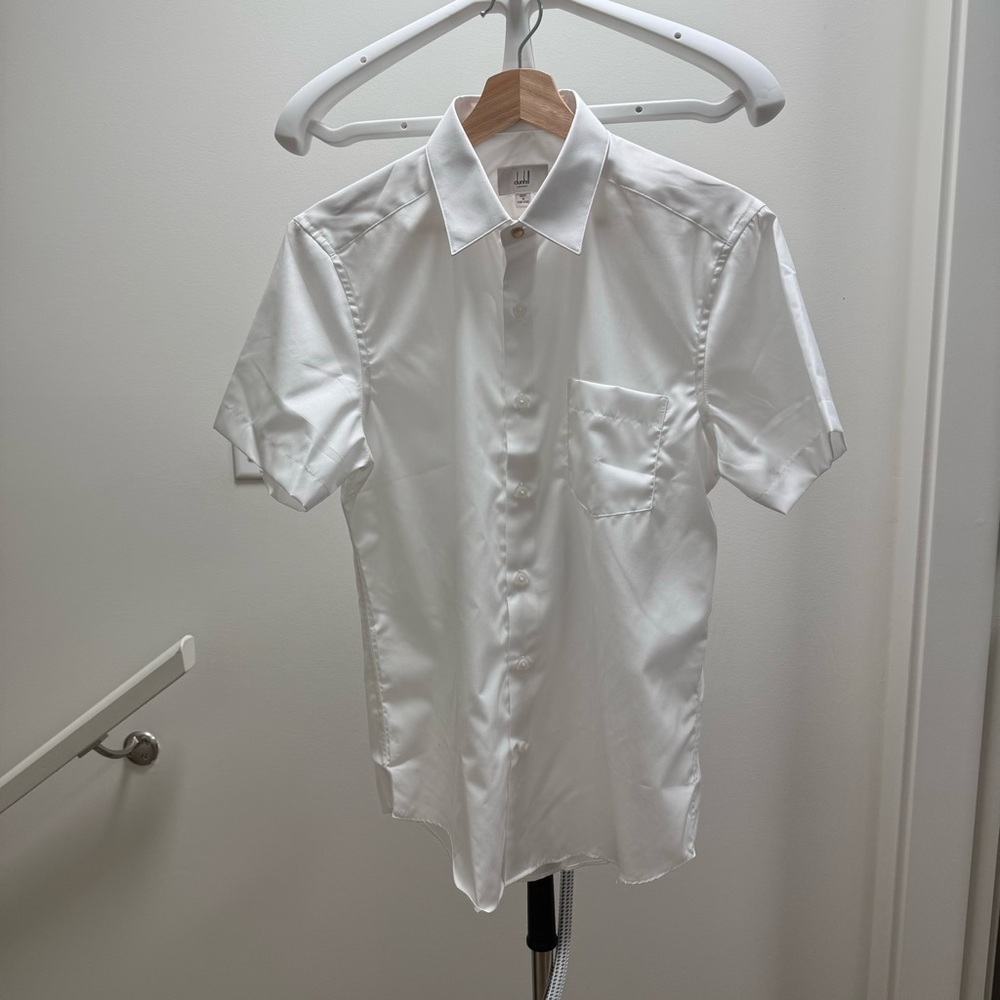 Dunhill white shirt with gold button